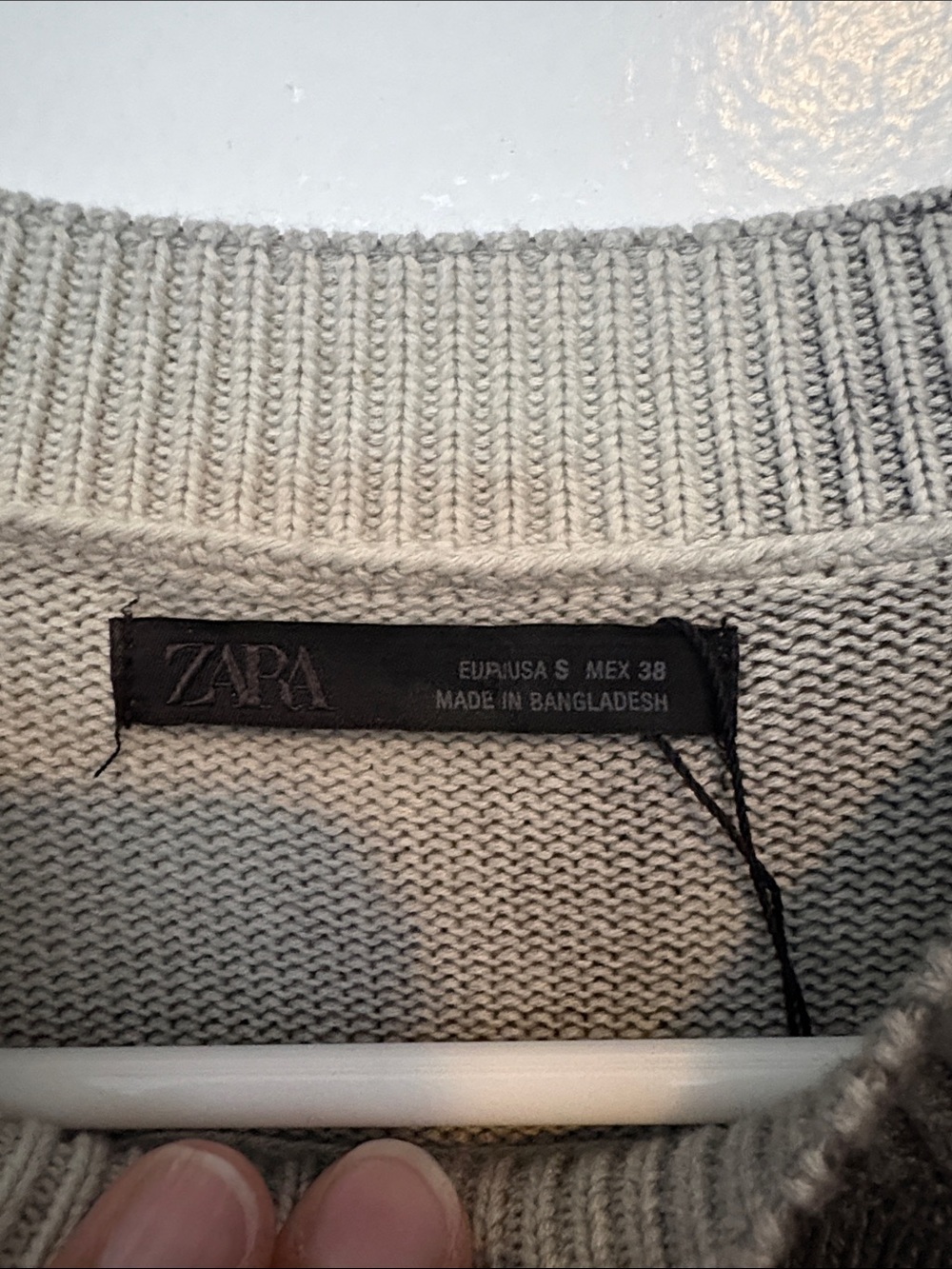 Zara Men's Crewneck Sweater in Charcoal and Cream Fade NWT S - Picture 4 of 4